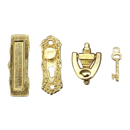 BESPORTBLE 1 Satz Miniatur Türschloss Teiliges Zubehör für Puppenhaus Dekoration Mini Tür Ziehgriff Schloss Kreative DIY Möbelaccessoires für Partys von BESPORTBLE