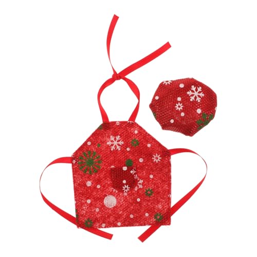 BESPORTBLE 1 Satz Miniatur Weihnachts Elf Kostüm mit Schürze und Kochmütze für Puppenhaus Dekoration für Festliche Küchen Szenen für Weihnachtsatmosphäre von BESPORTBLE