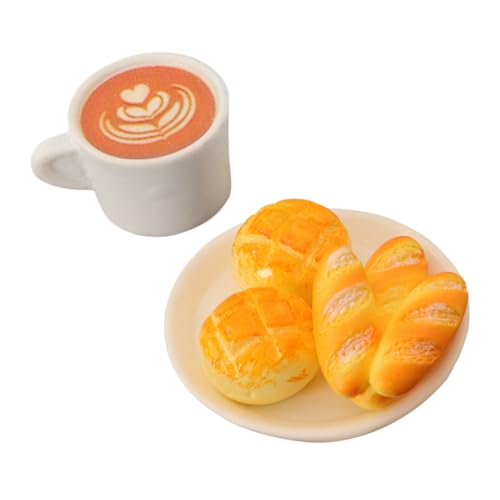 BESPORTBLE 1 Satz Miniaturset für Puppenhaus Teiliges Set mit Realistischem Brot und Kaffeetasse für Kreative Küchen und Bäckereiszene für DIY Projekte und Spielspaß von BESPORTBLE