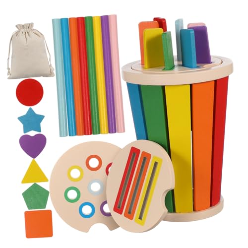 BESPORTBLE Farbsortierset Holzspielzeug für Kleinkinder Montessori Formen Farben Sortierspiel Lernspielzeug zur Kognitiven Entwicklung Geeignet für Spielzimmer von BESPORTBLE