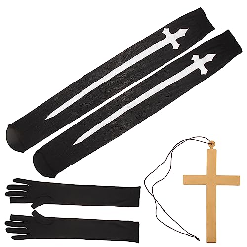 BESPORTBLE 1 Satz Nonne Liefert Erwachsene Nonnenkostüm Für Halskette Beängstigend Gothic Kostüme Weiße Strümpfe Für Gemeinde Nonnenstrümpfe Für Frauen Cosplay-zubehör Tuch BESPORTBLE 1 Satz Nonne Liefert Erwachsene Nonnenkostüm Für Halskette Beängstigend Gothic Kostüme Weiße Strümpfe Für Gemeinde Nonnenstrümpfe Für Frauen Cosplay-zubehör Tuch von BESPORTBLE