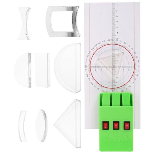 BESPORTBLE 1 Satz Optisches Experimentier Set für Physik mit Konvexen Linsen Konkaven Spiegeln und Prismas für Lehrdemonstrationen Schule und Labor Vielseitige Optische Werkzeuge von BESPORTBLE