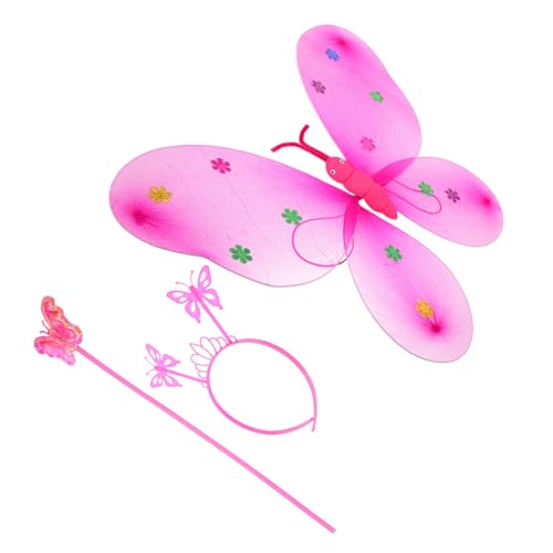 BESPORTBLE 1 Satz Pailletten -Schmetterlingsflügel Fee Rosa Flügel Kostüm Schmetterling Cosplay Requisiten Schmetterlingskostüm für Mädchen Schmetterlings-Kostümset Zauberstab Stoff Rosig BESPORTBLE 1 Satz Pailletten -Schmetterlingsflügel Fee Rosa Flügel Kostüm Schmetterling Cosplay Requisiten Schmetterlingskostüm für Mädchen Schmetterlings-Kostümset Zauberstab Stoff Rosig von BESPORTBLE