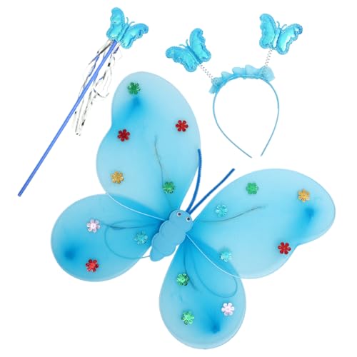 BESPORTBLE 1 Satz Pailletten -schmetterlingsflügel Fee Dekorationen Schmetterling Cosplay Flügel Kostümzubehör Requisiten Für Schmetterlingsflügel Märchenkostüm Für Mädchen Blau Stoff BESPORTBLE 1 Satz Pailletten -schmetterlingsflügel Fee Dekorationen Schmetterling Cosplay Flügel Kostümzubehör Requisiten Für Schmetterlingsflügel Märchenkostüm Für Mädchen Blau Stoff von BESPORTBLE