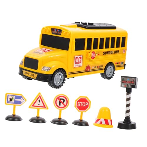 BESPORTBLE 1 Satz Pull Back Schulbus Spielzeugset für Jungen und Mädchen Betrieben Farbenfrohes und Leichtes Auto Fördert die Kreativität und Motorik von Kleinkindern von BESPORTBLE