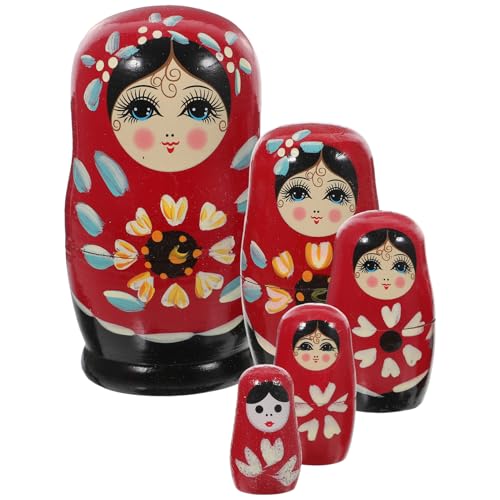 BESPORTBLE 1 Satz -Puppe aus Holz Verschachtelung -Puppen Handbemalte russische Puppen Matryoshka -Puppe puppendekoration aus Holz Klassische hölzern rot BESPORTBLE 1 Satz -Puppe aus Holz Verschachtelung -Puppen Handbemalte russische Puppen Matryoshka -Puppe puppendekoration aus Holz Klassische hölzern rot von BESPORTBLE