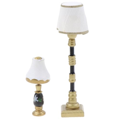 BESPORTBLE 1 Satz Puppenhaus Miniatur Stehlampe und Tischlampe Dekorative Wohnaccessoires für Miniatur Landschaften Teiliges von BESPORTBLE