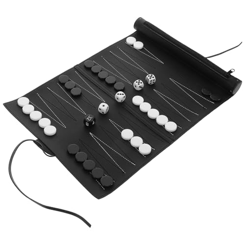BESPORTBLE 1 Satz Reise Schachspiel Set aus PU Leder Schachbrett für Outdoor Aktivitäten und Freizeit Tragbar und für Unterwegs von BESPORTBLE