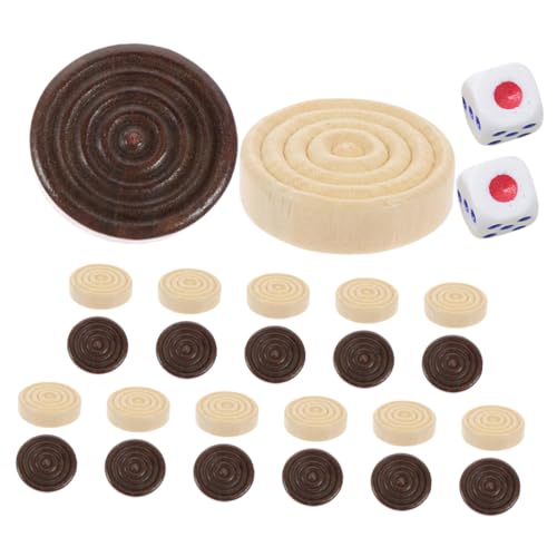 BESPORTBLE 1 Satz Rundes Holz Dame und Schachspiel Set für Brettspiel Enthusiasten Teiliges Zubehör Helle Dunkle Spielsteine Würfel für Klassenzimmer und Reisen Fördert Strategisches und BESPORTBLE 1 Satz Rundes Holz Dame und Schachspiel Set für Brettspiel Enthusiasten Teiliges Zubehör Helle Dunkle Spielsteine Würfel für Klassenzimmer und Reisen Fördert Strategisches und von BESPORTBLE