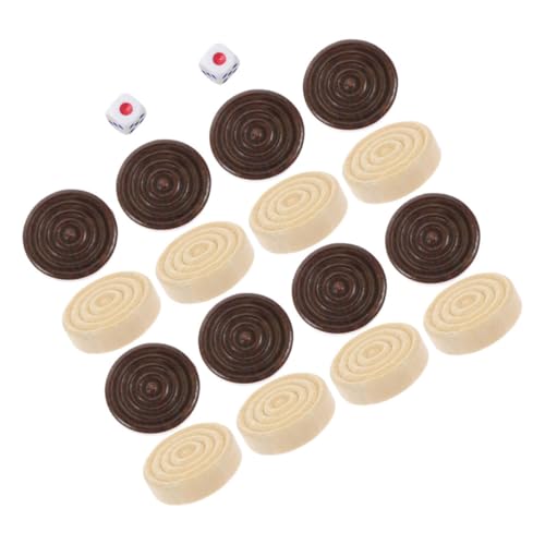 BESPORTBLE 1 Satz Rundes Holzspielset mit für Dame und Schach Helle und Dunkle Spielsteine Sowie Würfel für Unterricht Reisen und Familienaktivitäten BESPORTBLE 1 Satz Rundes Holzspielset mit für Dame und Schach Helle und Dunkle Spielsteine Sowie Würfel für Unterricht Reisen und Familienaktivitäten von BESPORTBLE