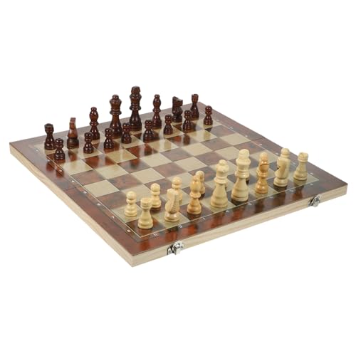 BESPORTBLE 1 Satz Schachspiel Holzset Multifunktionales Schachbrett mit Dame und Schachfiguren für Erwachsene für Schule Büro oder Unterwegs von BESPORTBLE