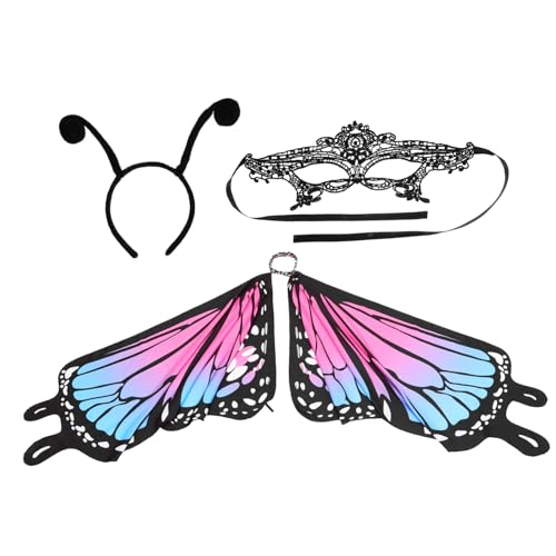 BESPORTBLE 1 Satz Schmetterlings-schal-set Kap Flügel Schmetterlinge Erwachsene Schmetterling Dekorationen Schmetterlingskostüm Für Damen Halloween Großer Schal Umhang Für Die Party Polyester von BESPORTBLE