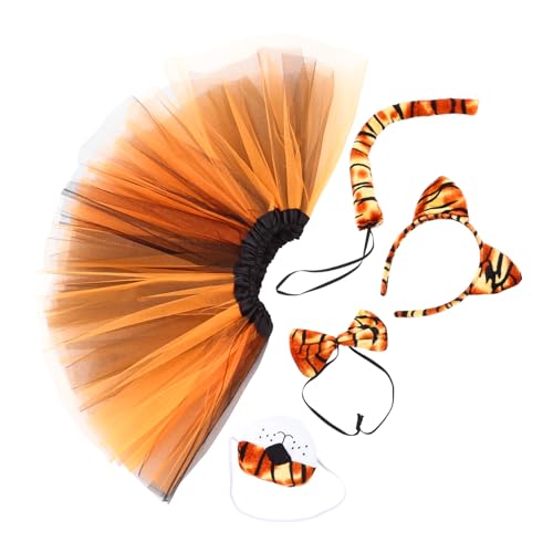 BESPORTBLE 1 Satz Tigerkostüme halloween costume halloween kleidung Verkleidung animal costume Halloween Zubehör Tigerohr Haarband Cosplay -Haarband Performance-Kragen Tigerschwänze Schwamm von BESPORTBLE