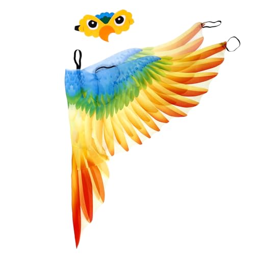 BESPORTBLE 1 Satz Vogelflügel Umhang und Kopfband für Halloween Papageien Kostüm Requisiten für Kostümpartys und Aufführungen Weiches Material Orange Einfach zu Tragen von BESPORTBLE