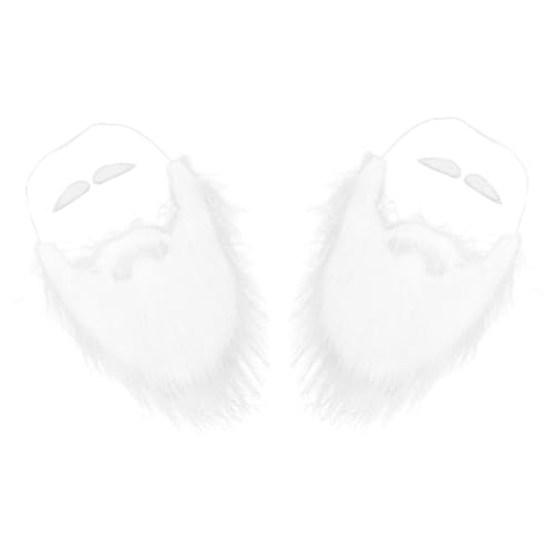 BESPORTBLE 1 Satz Weihnachtsbart Augenbrauen Requisiten Gesichtsbehaarung Bart des Weihnachtsmannes Urlaub Männer Langbart-kostüm, Künstlicher Bart Weihnachten Weihnachtsbärte Weiß Plüsch- von BESPORTBLE