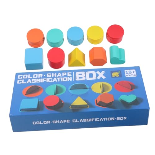 BESPORTBLE 1 Schachtel Holz Farb Formensortierbox Montessori Lernspielzeug für Kleinkinder Nachhaltiges Material Motorik und Farberkennung Vorschule von BESPORTBLE