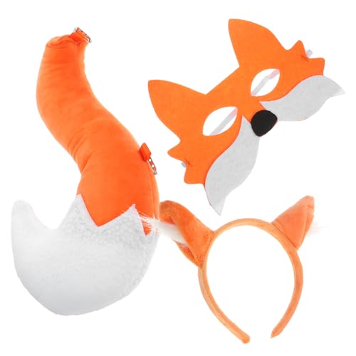 BESPORTBLE 1 Set Cosplay Kostüme LED Maske Fuchsohren Haustier Set Für Kostüm Cosplay Plüsch Fuchsschwanz Gruselmaske Katzenmaske Kinderfuchskostüm Fuchskostüm Zubehör DIY Katzen von BESPORTBLE