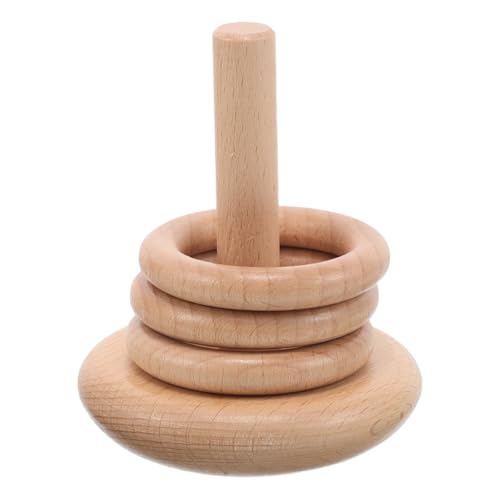 BESPORTBLE 1 Set Holzringwurfspiel für Kinder, Indoor-Stapelspielzeug mit Basisbausteinen, Outdoor-Spiel für Säuglinge und Kleinkinder, Familie, Erwachsene, Home-Party von BESPORTBLE