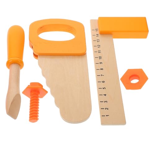 BESPORTBLE 1 Set Holzwerkzeug-Set Für Kinder, Realistischer Schraubenzieher, Kettensäge, Schraube Und Lineal, Kleinkind-rollenspielspielzeug Für Jungen Und Mädchen, Unterhaltungsspielzeug von BESPORTBLE