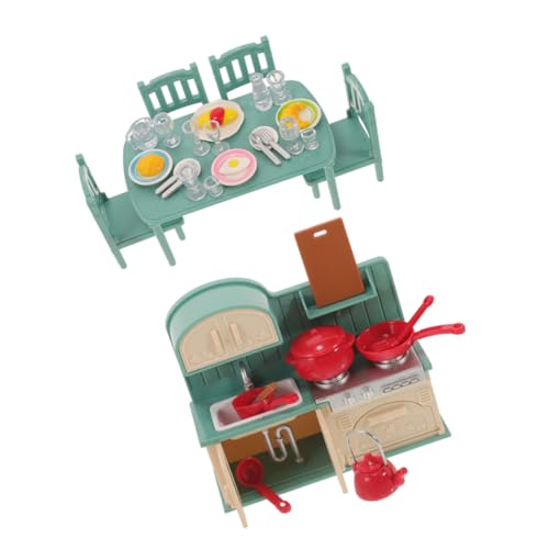BESPORTBLE 1 Set Miniatur Küche Set Für Dollhouse Mit Mini Möbelmodellen Und Puppenhausküchendekor Für Dollhouse Wohnzimmermöbel Geeignet von BESPORTBLE