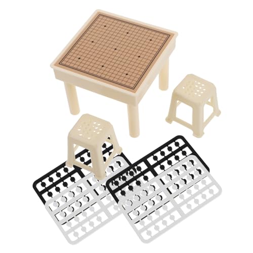 BESPORTBLE 1 Set Miniatur-puppenhaus-Set Mit Mini-Spielzeug Und Möbeln, Inklusive Fliegendem Schach Und Chinesischem Schach, Tragbares Reise-schachspiel Für Kinder Und Erwachsene von BESPORTBLE