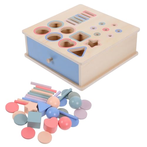 BESPORTBLE 1 Set Montessori-Spielzeug Für Die Früherziehung, Holzpuzzle Mit Farb- Und Formabgleich, Beschäftigungsbrett Für 1–3-jährige, Sortier- Und Bausteine ​​für Kleinkinder, von BESPORTBLE