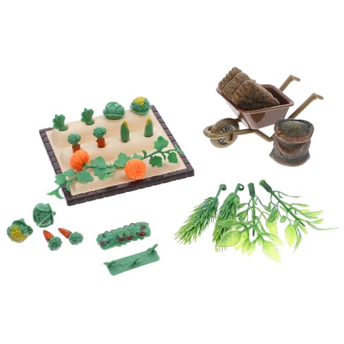 BESPORTBLE 1 Set Puppenhaus Miniatur Bauernhof Kit Gemüse Feld Figuren Mini Garten Werkzeuge Puppenhaus Szene Micro Landschaft Dekoration von BESPORTBLE