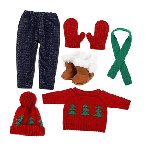 BESPORTBLE 1 Set Puppenkostüm Weihnachtspullover Kleid Outfit Kostüme Puppe Weihnachtskleidung Für Plüschpuppenkleidung Wintermützen Partydekorationen Puppen Hat Puppe Weihnachtskleidung von BESPORTBLE