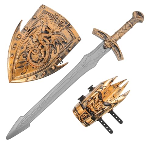BESPORTBLE 1 Set Ritter Cosplay Zubehör Kits Kostüm Spiel Und Schild Mittelalter Kostüm Kit Für Outfits Leistung Kostüm Bühne Requisiten Kunststoff von BESPORTBLE