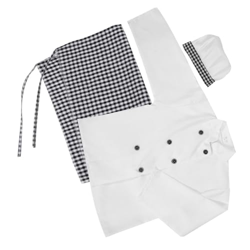 BESPORTBLE 1 Set Schürze Mütze Kittel Küche Hat Koch Kochmantel Outfit Koch Kleinkind Koch Babykostüm Koch Rollenspiel Kochkostüm Polyester von BESPORTBLE