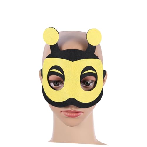 BESPORTBLE 1 Stück Bienen-Form Cartoon Tier Cosplay Kostüm Zubehör Für - Elastisches Halbauge Partyzubehör Für Jungen Und Mädchen in Leuchtendem Gelb von BESPORTBLE