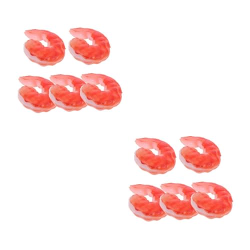 BESPORTBLE 10 Stck. Teiliges Realistische Künstliche Garnelen Nachbildung Lebensechte Plastik Shrimps für DIY Food Play und Küchendekoration Authentische Food Display Props für Foto und von BESPORTBLE