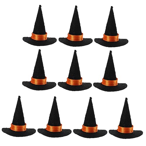 BESPORTBLE 10 Stk. Mini Hexenhüte aus Filz für Halloween Dekoration Kleine Zauberhafte Hexenhüte für Cosplay und Party Dekoration Gnome und Bastelprojekte von BESPORTBLE