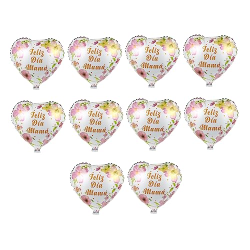 BESPORTBLE 10 Stück Aluminium Folienballons für Muttertag Herzform Selbstverschließend Dekorative mit Blumenmuster für Feiern und Besondere Anlässe BESPORTBLE 10 Stück Aluminium Folienballons für Muttertag Herzform Selbstverschließend Dekorative mit Blumenmuster für Feiern und Besondere Anlässe von BESPORTBLE