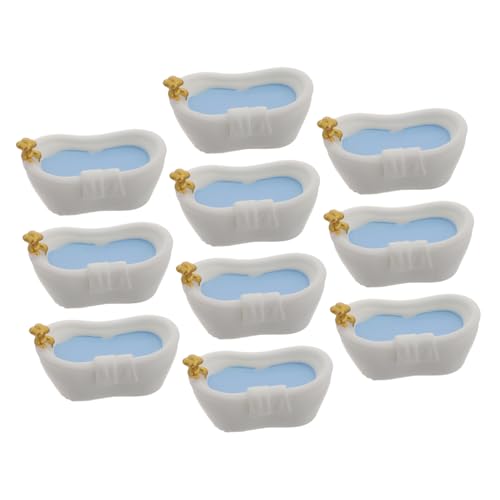 BESPORTBLE 10 Stück Babyhausbadewanne Mini-puppenhausmöbel Miniaturen Zum Basteln Mini-badewanne Puppenhaus-badezimmermöbel Heimpuppendekoration Puppenhaus-badewanne Mini -wanne Plastik Weiß von BESPORTBLE