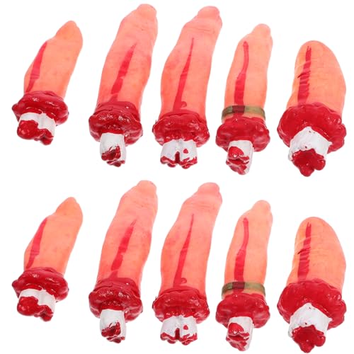 BESPORTBLE 10 Stück Falsche Finger Dekoration für Halloween Realistische Requisiten für Spukhäuser Cosplay und Streiche Gruselige Party Accessoires für Schaurige Zufällige von BESPORTBLE