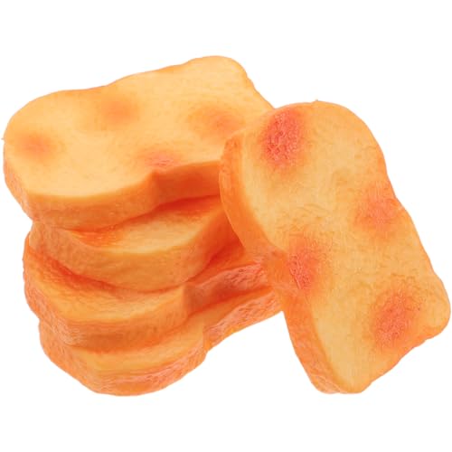 BESPORTBLE 10 Stück Künstliche Brotsimulationsrequisiten Gefälschte Toastscheiben Lebensechte Rollenspiel-Essensrequisiten Mini-Spiel-Essensspielzeug für die Heimbäckerei-Partydekoration von BESPORTBLE