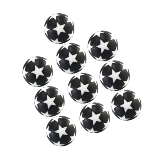 BESPORTBLE 10 Stück Kunststofffußbälle Zubehör für Tischfußballspiele Schwarz Weiße Mini Fußbälle für Indoor Spiele von BESPORTBLE