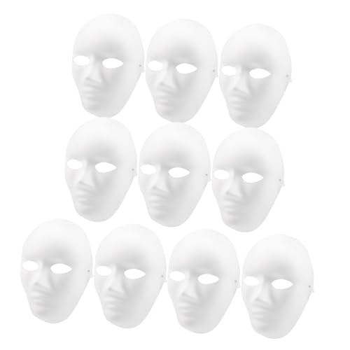 BESPORTBLE 10 Stück Leere Papiermasken zum Bemalen DIY Masquerade Masken für Kreative Partys Karneval Halloween und Besondere Anlässe für Persönliche Gestaltung von BESPORTBLE