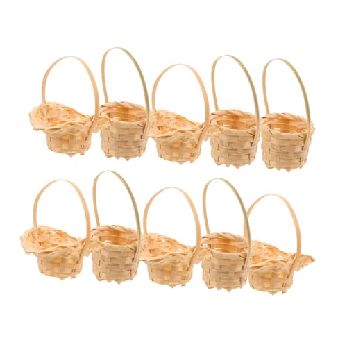 BESPORTBLE 10 Stück Mini Blumenkorb Geflochten Für Puppenhaus Hängekorb Kleiner Picknickkorb Miniatur Blumenkorb Mini Aufbewahrungskorb Obstkorb Für Puppenhaus Kleiner Korb von BESPORTBLE