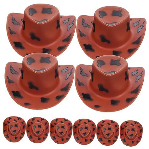 BESPORTBLE 10 Stück Mini Western Cowgirl Hüte Plastik Hüte für Puppen DIY Bastelprojekte und Partydekoration für Puppenhäuser und Anlässe von BESPORTBLE