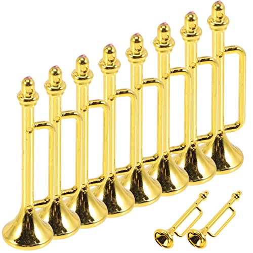 BESPORTBLE 10 Stück Musikinstrumentenmodellzubehör -Trompete Puppenhaus-Musikinstrumente Mini-Musikinstrumente Miniatur-Trompetenspielzeug Puppenhaus-Trompete Plastik Golden BESPORTBLE 10 Stück Musikinstrumentenmodellzubehör -Trompete Puppenhaus-Musikinstrumente Mini-Musikinstrumente Miniatur-Trompetenspielzeug Puppenhaus-Trompete Plastik Golden von BESPORTBLE