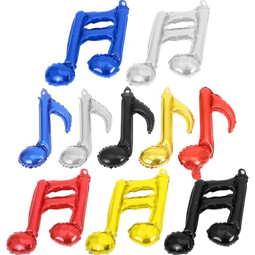 BESPORTBLE 10 Stück Musiknoten Luftballons Teiliges aus Aluminiumfolie für Geburtstagsfeiern und Musik Mottopartys Wiederverwendbare Deko für Konzerte und von BESPORTBLE