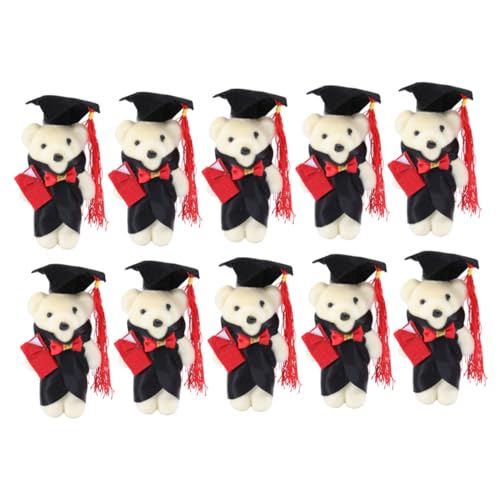 BESPORTBLE 10stücke Stehende Bärenpuppe Für Abschlussfeier Blumenstrauß-Dekoration Geschenkaccessoires Für Absolventen Aus Hochwertigem Kunststoff in Neutralen Farben von BESPORTBLE