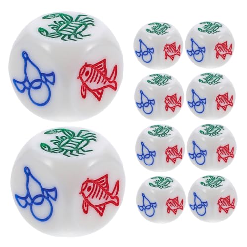 BESPORTBLE 10 Stück Teiliges Abs Würfelset mit Mehrseitigen Motiven Fisch Krabbe Garnele Münze Kürbis Huhn Robuste Langlebige Spielwürfel für Traditionelle Chinesische Brettspiele Festivals BESPORTBLE 10 Stück Teiliges Abs Würfelset mit Mehrseitigen Motiven Fisch Krabbe Garnele Münze Kürbis Huhn Robuste Langlebige Spielwürfel für Traditionelle Chinesische Brettspiele Festivals von BESPORTBLE