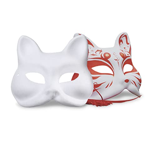 BESPORTBLE 10 Stück Teiliges DIY Umweltfreundliche Pappmaché Masken Katzenform zum Bemalen Leichte Komfortable Cosplay Masken für Karneval Maskenball Party von BESPORTBLE