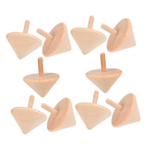 BESPORTBLE 10 Stück Teiliges Holz zum Bemalen DIY Stabile Naturbelassene Holzspintops Hand Auge Koordination Feinmotorik und Geduld Pädagogisches Kreativspielzeug von BESPORTBLE