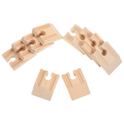 BESPORTBLE 10 Stück Teiliges Holzschienen Modelleisenbahn Konkave Ersatzgleise Flexibles Montagesystem Verschleißfestes Material Geeignet für Kreatives Bahnstreckenbau von BESPORTBLE
