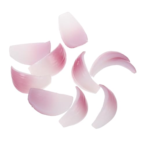 BESPORTBLE 10 Stück Teiliges Künstlicher Zwiebelmodelle Realistische Mini Zwiebel Scheiben für Fotodekoration für Vitrinen und Spielzeugküchen Detailgetreue Nachbildung von BESPORTBLE