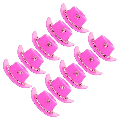 BESPORTBLE 10 Stück Teiliges Mini Cowboyhüte mit Strasssteinen Leichte und Stabile Minihüte für DIY Bastelprojekte Puppendekoration Cosplay und Puppenaccessoires von BESPORTBLE
